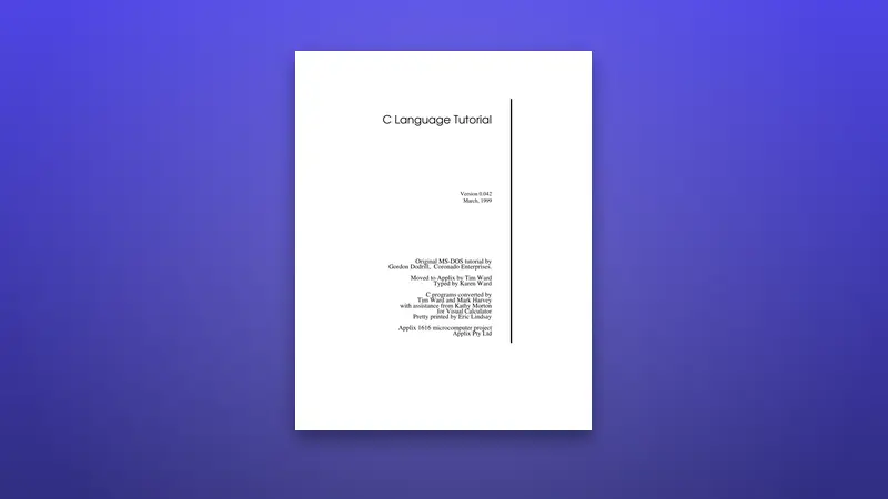 C Language Tutorial PDF: Master Essential Programming Skills — PDF cover