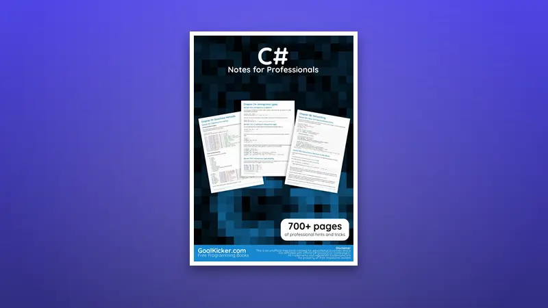 C# PDF Notes for Professionals book — PDF cover