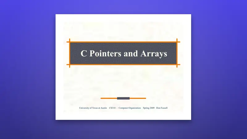 C Pointers and Arrays Explained — Free PDF — PDF cover