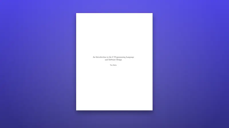 C Programming Language and Software Design — PDF cover