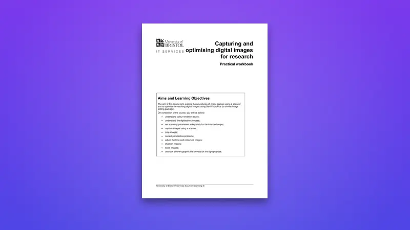 Capturing and optimising images for research — Free PDF — PDF cover
