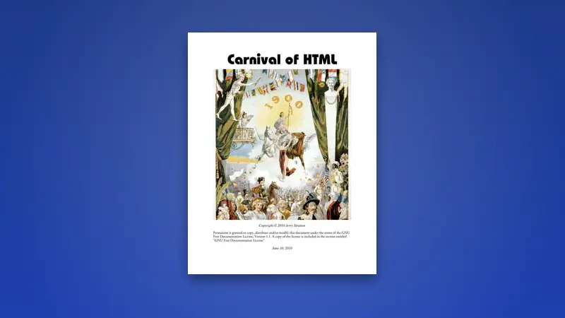 Carnival of HTML: Essential HTML Fundamentals — PDF cover