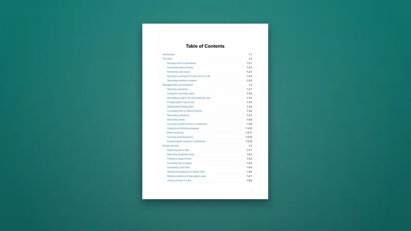 Command Line Cookbook PDF — Text Manipulation Essentials — PDF cover