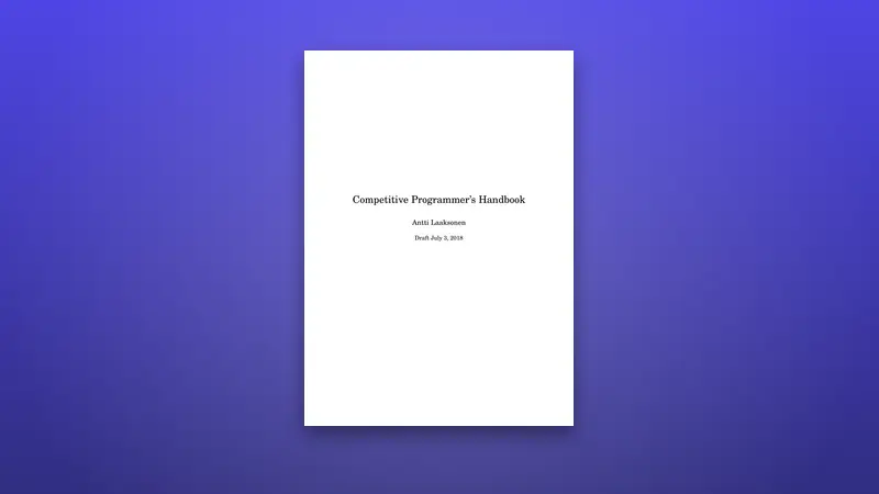 Competitive Programmer’s Handbook PDF — Core Concepts — PDF cover
