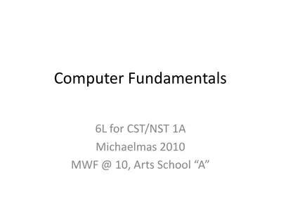 Computer Fundamentals — free PDF cover