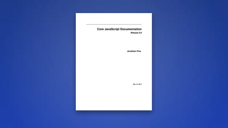 Core JavaScript Documentation: A Comprehensive Guide — PDF cover