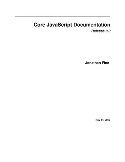 Core JavaScript Documentation — free PDF cover