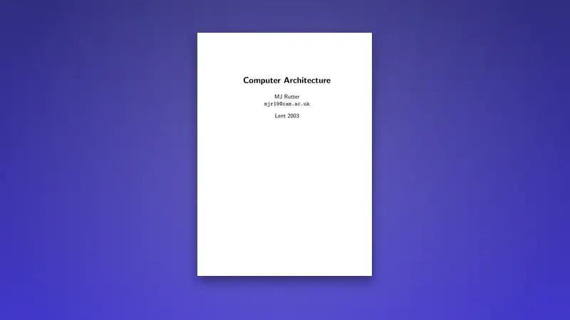 PDF Guide to Computer Architecture & Memory Management — PDF cover