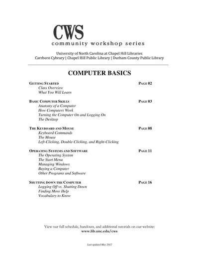 Computer basics — free PDF cover