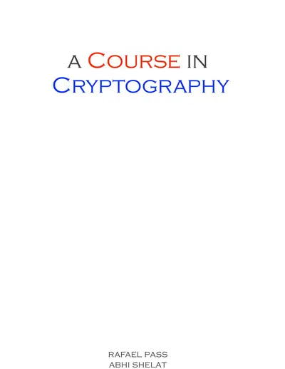 A course in Cryptography — free PDF cover
