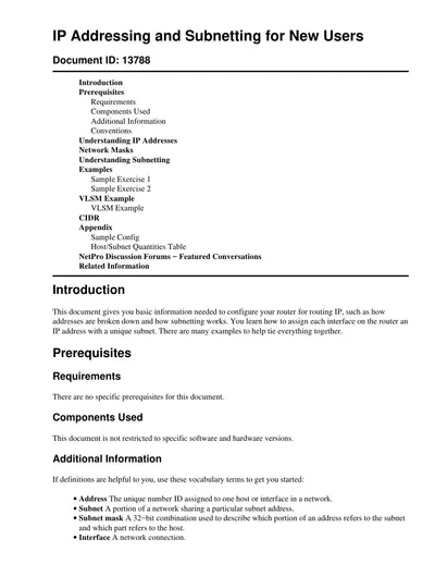IP Addressing and Subnetting — free PDF cover