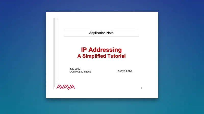 IP Addressing a simplified PDF tutorial — PDF cover