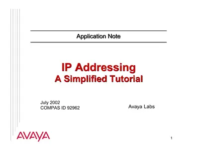 Cover of the IP Addressing a simplified tutorial PDF