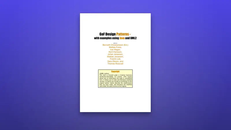 Java & UML2 Design Patterns Tutorial — PDF cover