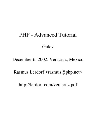 Cover of the PHP - Advanced Tutorial PDF