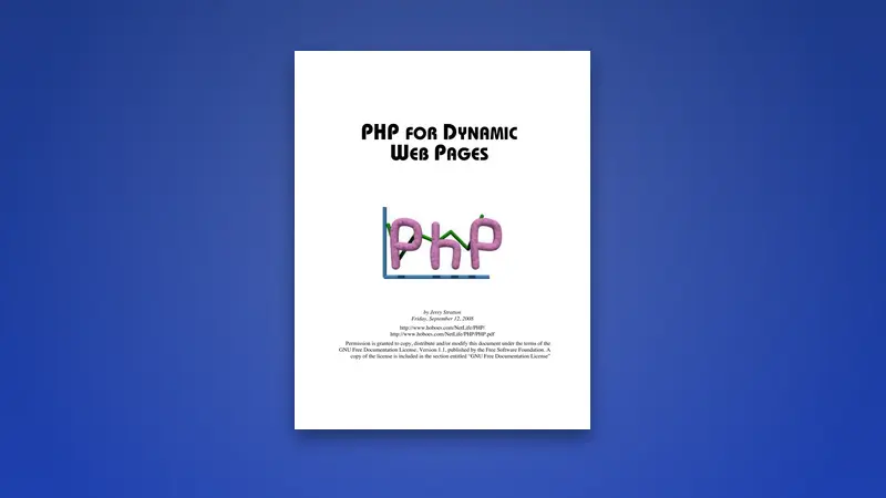 PHP for Dynamic Web Pages PDF: Practical Web Coding — PDF cover