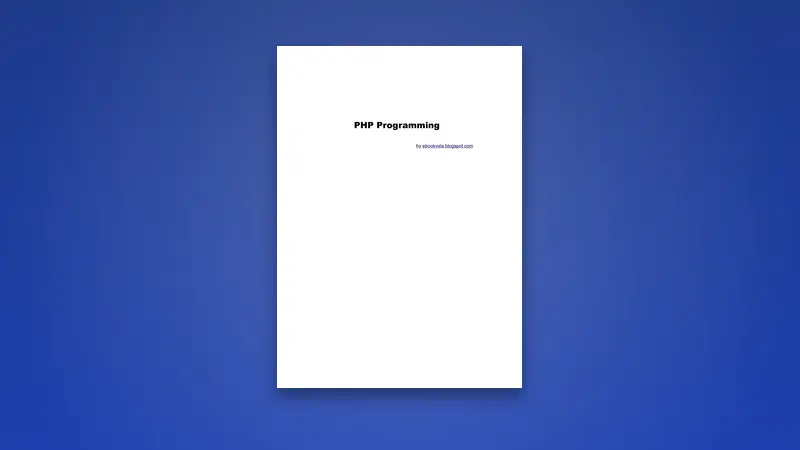 PHP Programming PDF: Complete Beginner's Guide to Web Development — PDF cover