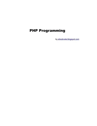 Cover of the PHP Programming PDF