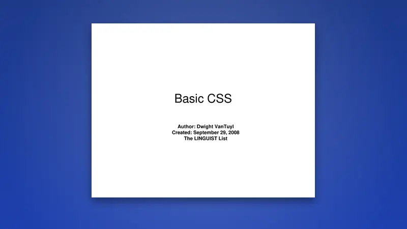 Basic CSS PDF: Beginner Guide to Styling — PDF cover