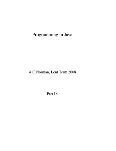 Cover of the Programming in Java PDF