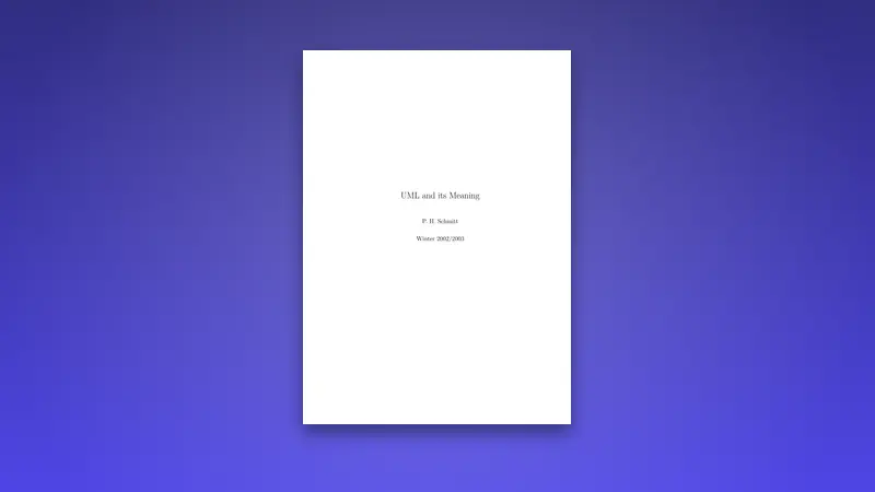UML and its Meaning: Object-Oriented Modeling Guide — PDF cover