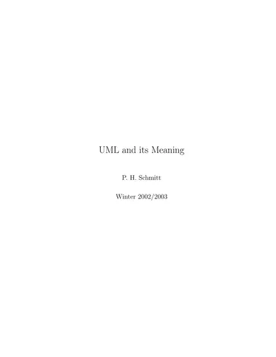 UML and its Meaning — free PDF cover
