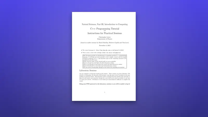 C++ Programming Tutorial PDF: Master Essential Coding Skills — PDF cover