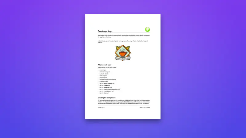 Creating a Logo Using CorelDraw: Master Design Skills — PDF cover