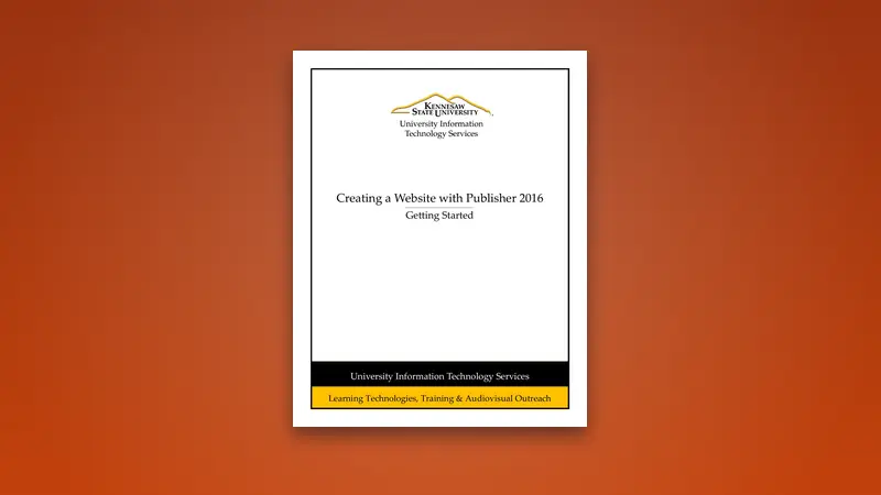 Creating a Website with Publisher 2016 — PDF cover