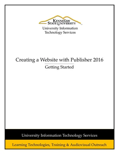 Cover of the Creating a Website with Publisher 2016 PDF
