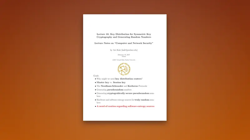 Cryptography and Generating Random Numbers — Free PDF — PDF cover