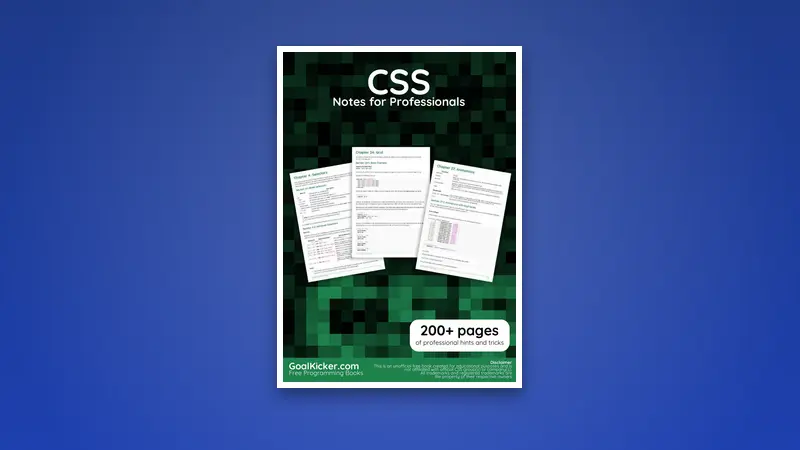 CSS PDF Notes for Professionals book — PDF cover