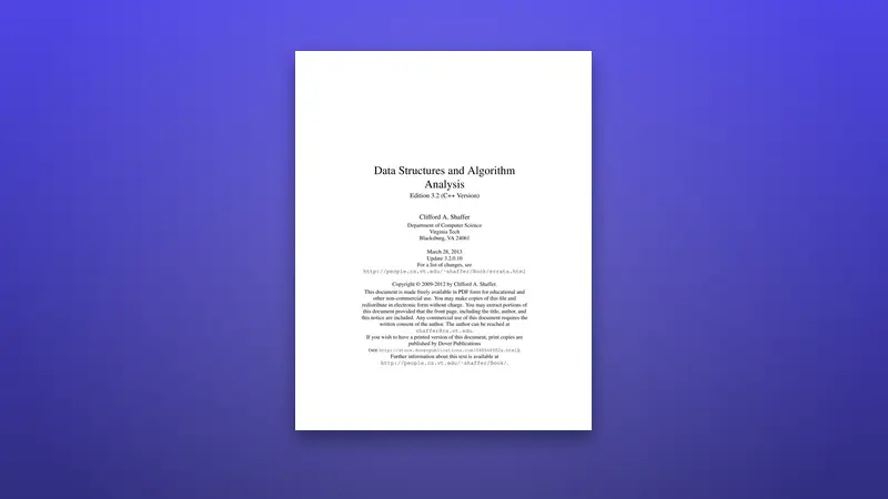 Data Structures and Algorithm Analysis (C++) — PDF cover