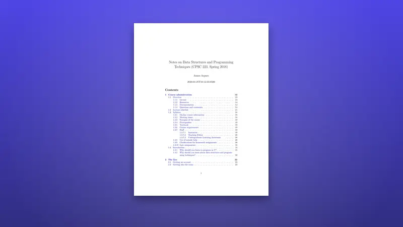 Data Structures and Programming Techniques — PDF cover