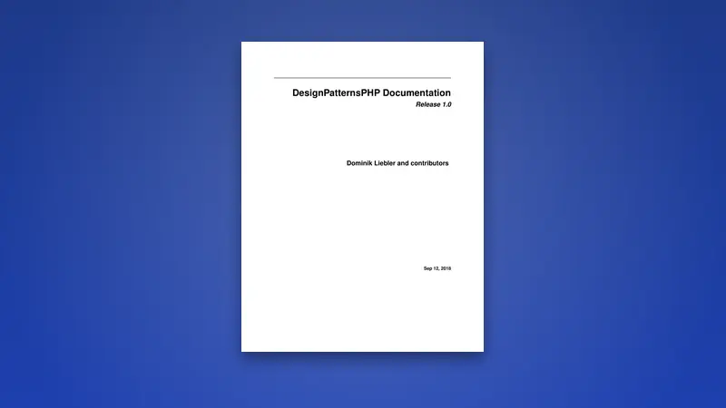 DesignPatternsPHP Documentation — PHP Design Patterns — PDF cover