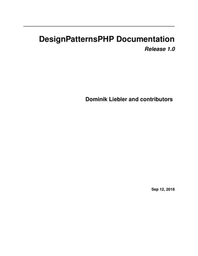 DesignPatternsPHP Documentation — free PDF cover