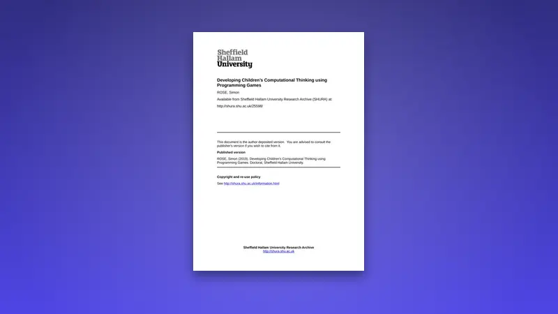 Developing Children’s Computational — Free PDF — PDF cover