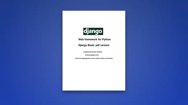 Django Web Framework for Python — Free PDF — PDF cover