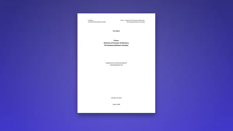 Elements of Processor (CPU) Architecture — PDF cover
