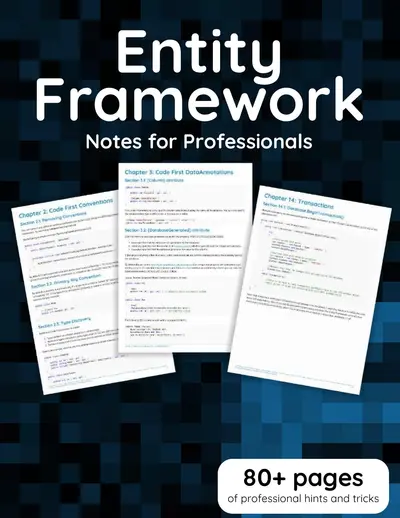 Cover of the Entity Framework Notes for Professionals book PDF
