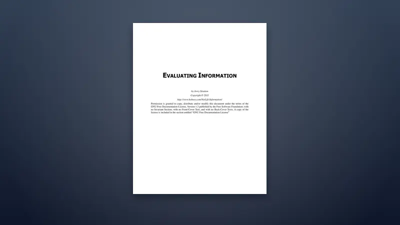 Evaluating Information PDF: Reliable Sources & Tips — PDF cover