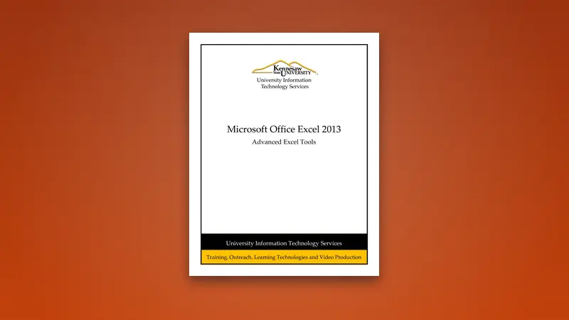 Excel 2013 PDF: Advanced Excel Tools — PDF cover