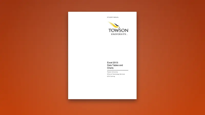 Excel 2013 PDF: Data Tables and Charts — PDF cover