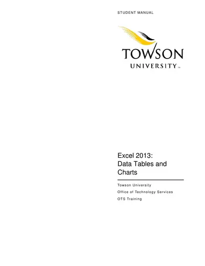Cover of the Excel 2013: Data Tables and Charts PDF