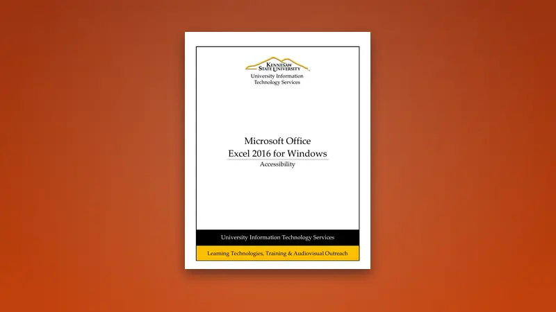 Excel 2016 PDF - Accessibility Guide — PDF cover