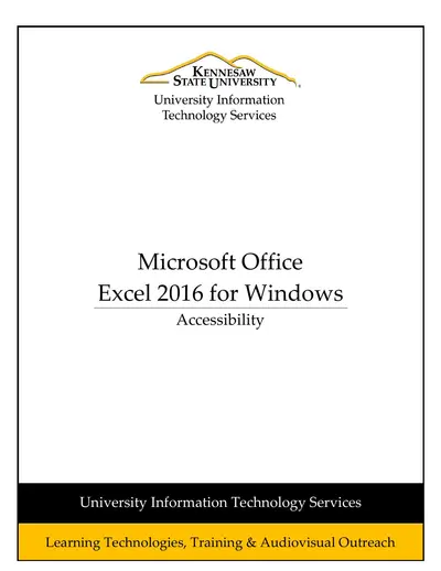 Cover of the Excel 2016 - Accessibility PDF