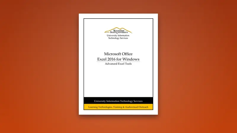 Excel 2016 PDF - Advanced Excel Tools — PDF cover