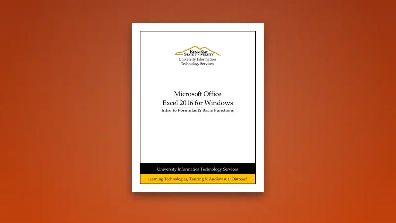 Excel 2016 PDF: Intro to Formulas and Basic Functions Guide — PDF cover