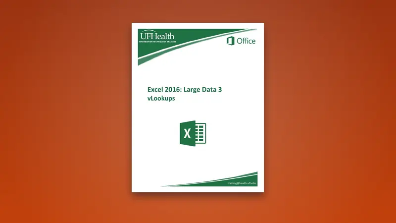 Excel 2016 Large Data vLookups — Free PDF — PDF cover
