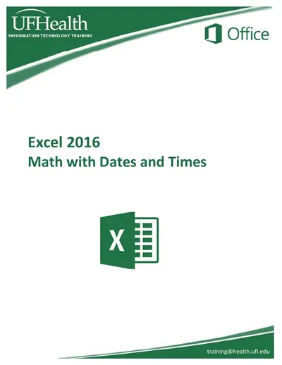 Cover of the Excel 2016 Math with Dates and Times PDF